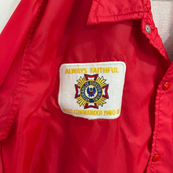 Vintage 80s Jacket Coat L United States Marine Corps Veteran Foreign Wars Red - Picture 3 of 10